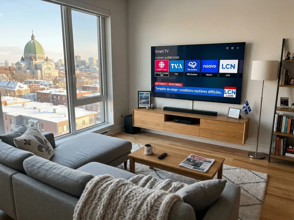 abonnement IPTV Québec sur Smart TV en salon